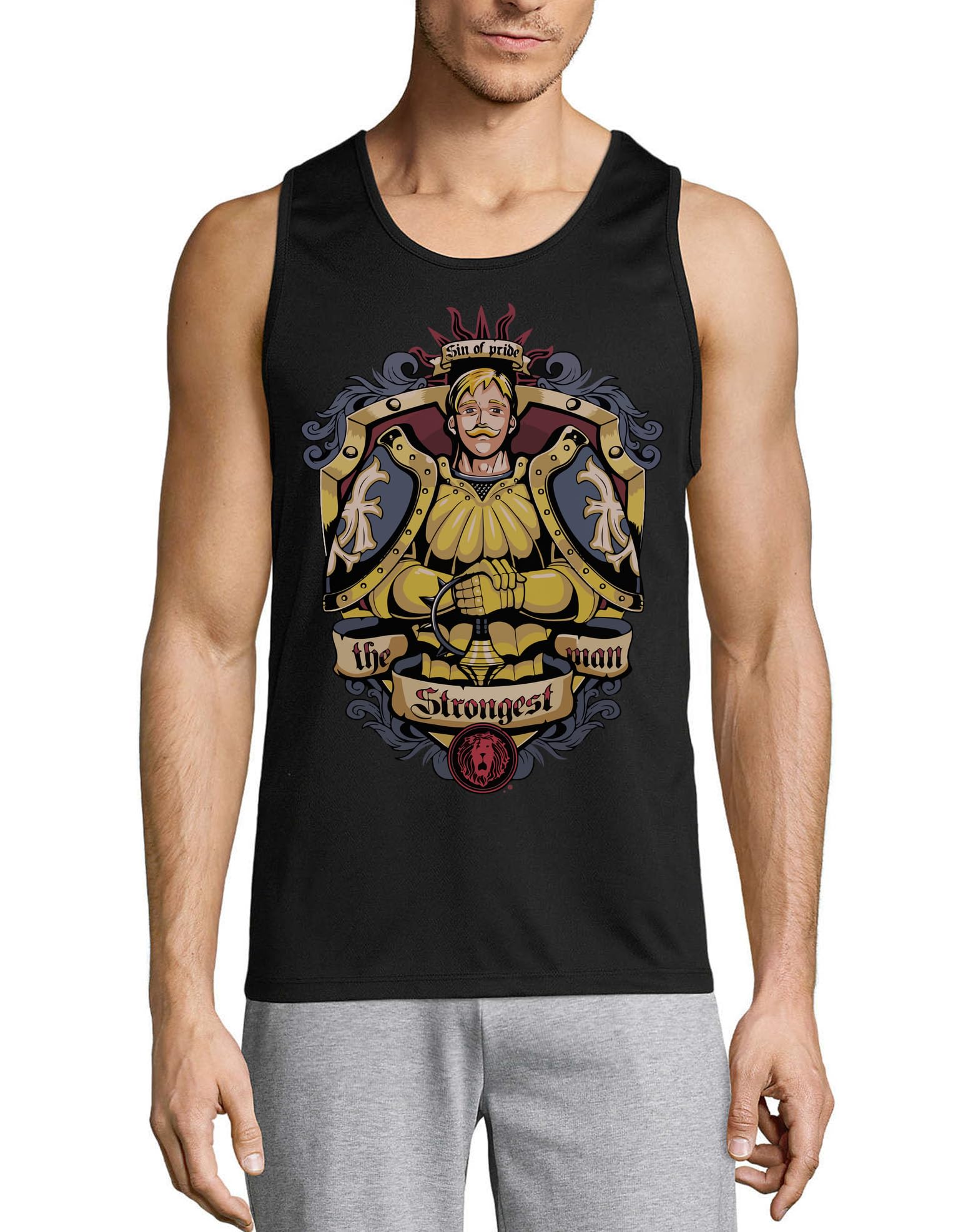 Camiseta sin mangas de algodón Anime 27 negra para hombre de corte casual 3