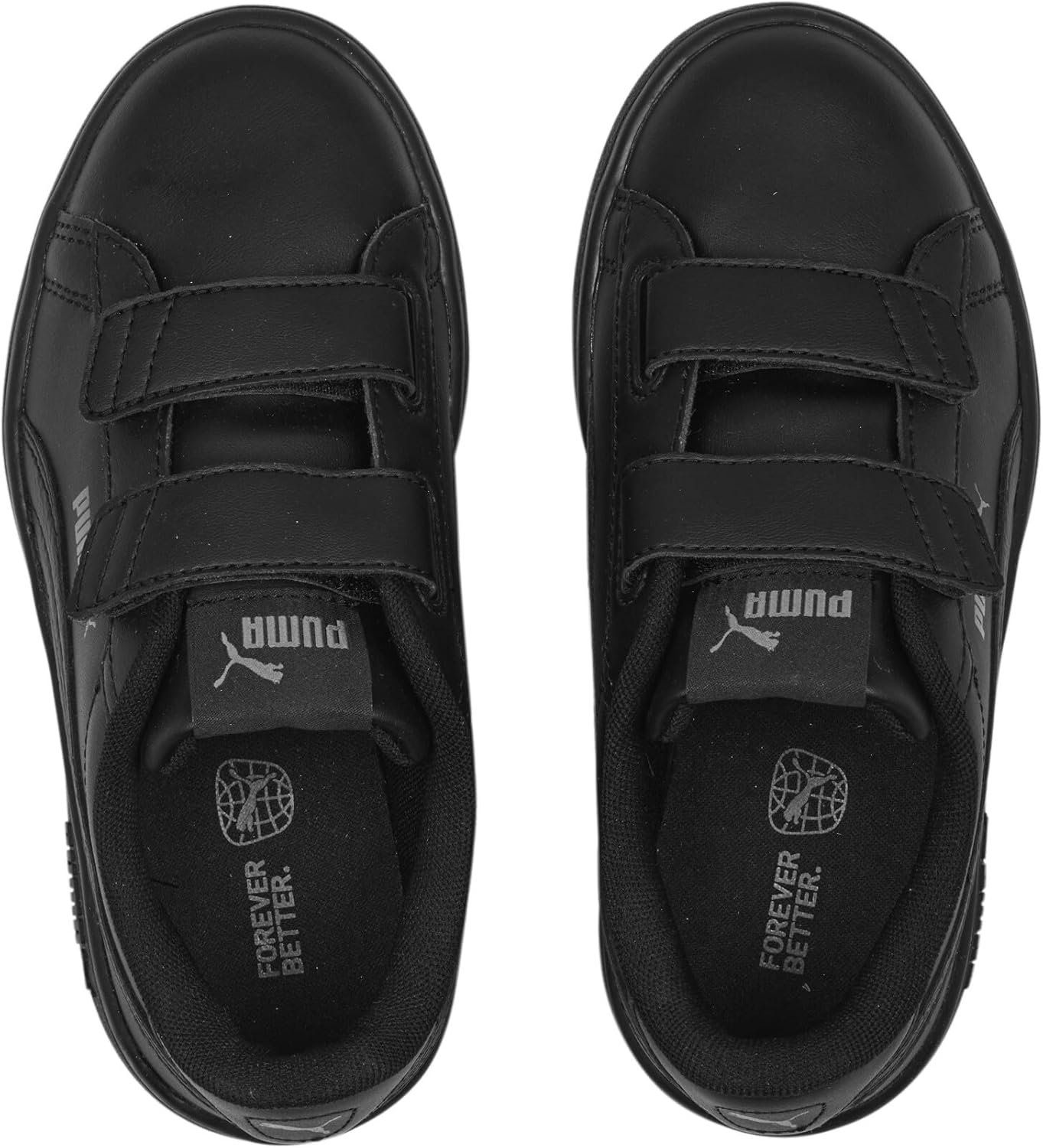 Puma Kids' Smash 3.0 Leather Hook and Loop Puma Black-Shadow Gray Little Kid 13 - Image 4