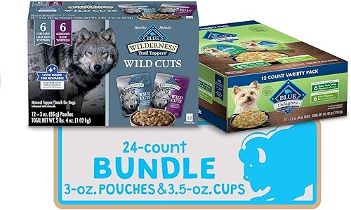 Miniatura 2 de Blue Buffalo Wilderness Trail Toppers Wild Cuts - Alimento húmedo natural para perros con alto contenido de proteínas, bocados gruesos en salsa