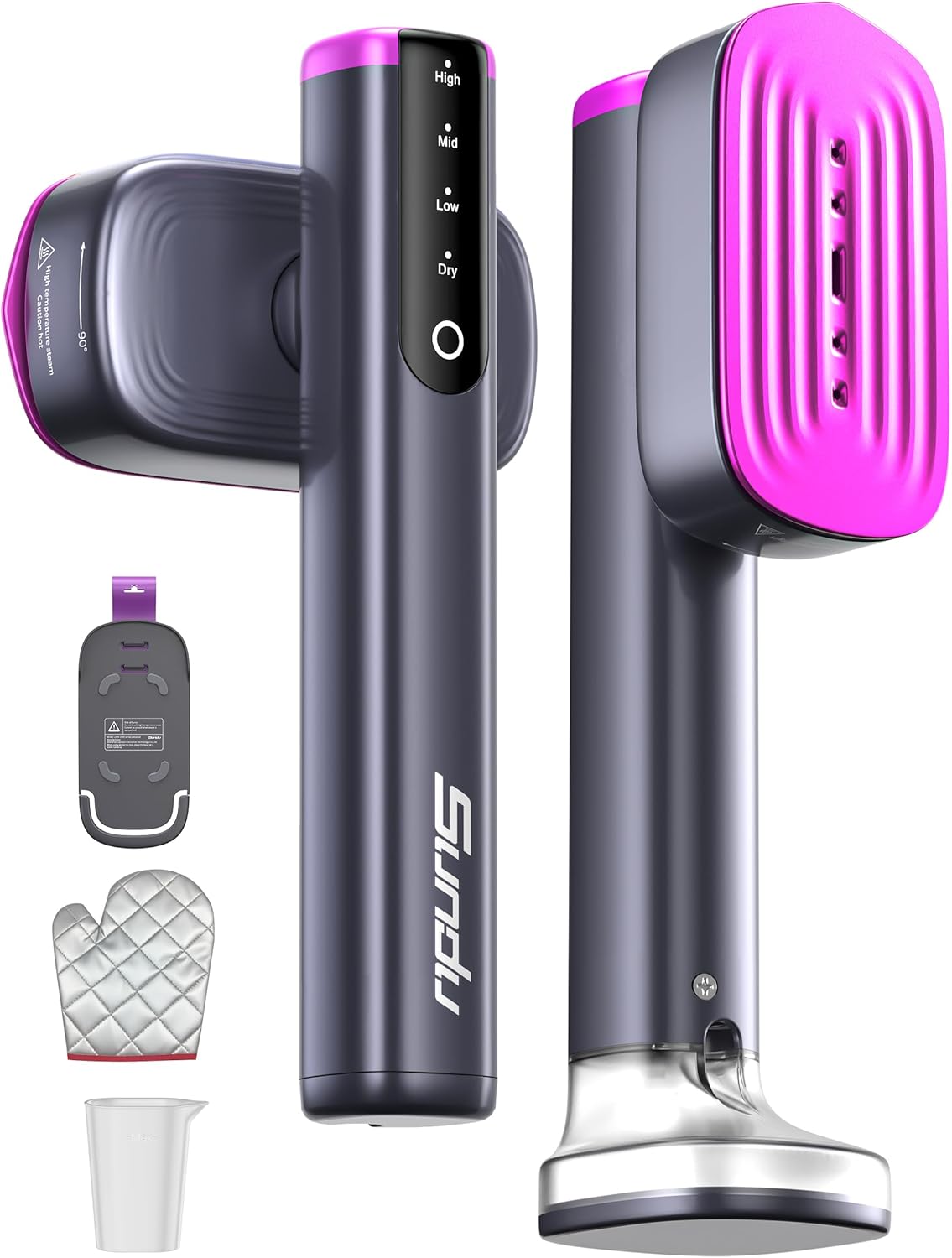 Travel Steamer for Clothes, with 2 Water Tanks (180 ml and 100 ml), Fast Heating, 24g/min Strong Steam, Mini Clothes irons LED Touch Display Dry Ironing, 1200W Portable Steamer ＆ Iron 2 In 1