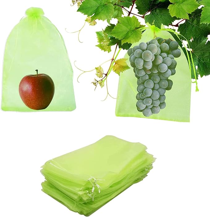LALOCAPEYO 30Pcs Fruit Protect Bags, Reusable Mesh Garden Netting