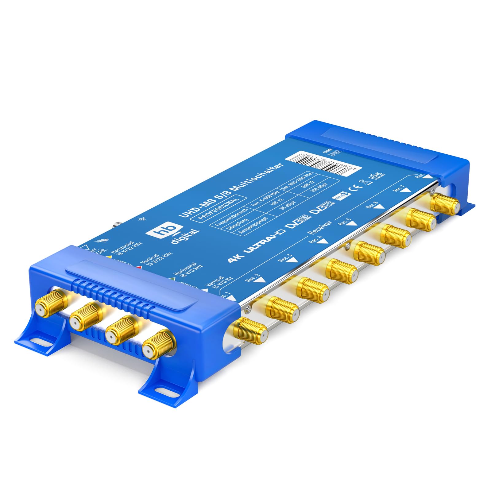 Multiswitch UHD Per Satellite - Con LNB Quattro, Per TV 4K E Full HD, Con Alimentatore - Foto 6