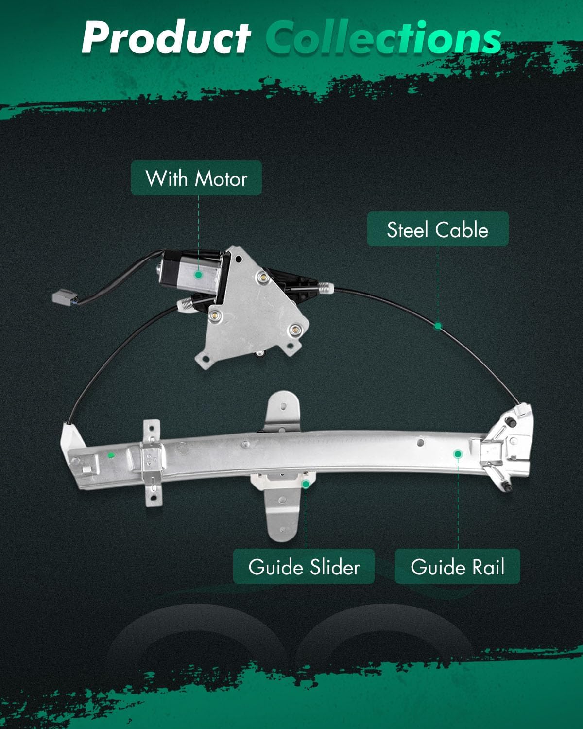 SCITOO Rear Right Passengers Side Power Window Regulator with Motor Assembly Replacement fit for 1998-2011 For Lincoln Town Car 3W1Z5423395AA 741689