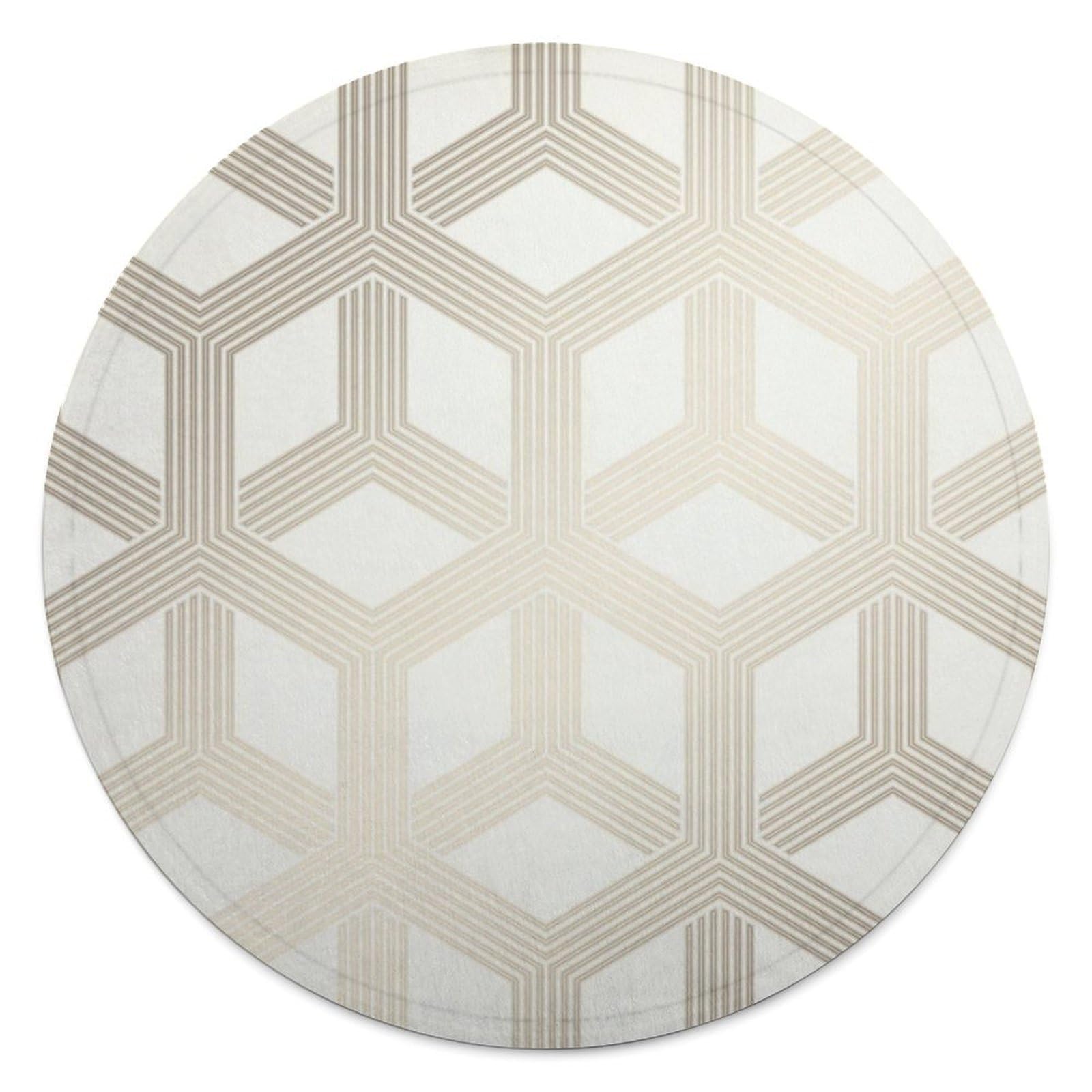 Couverture polaire imprimée Hexa ronde 140 cm pour réchauffer vos journées de travail frileuses