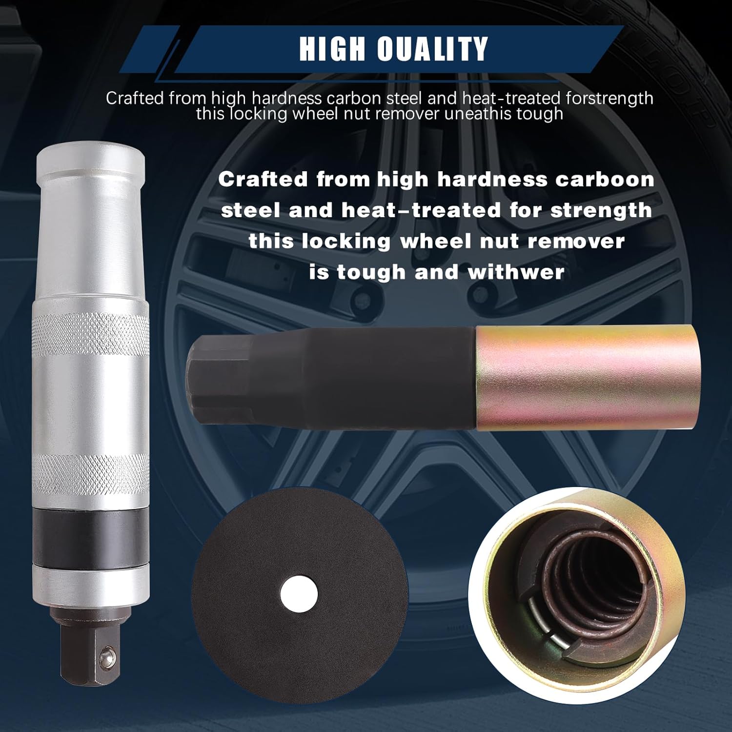 Master Anti-Theft Wheel Lock Removal Tool Kit - 1/2" Drive Impact Rated Lug Nut Remover Set, Professional Cr-Mo Steel for Lost Keys, Stripped, Rusted, Broken Locking Nuts (Cars, SUVs, Trucks)