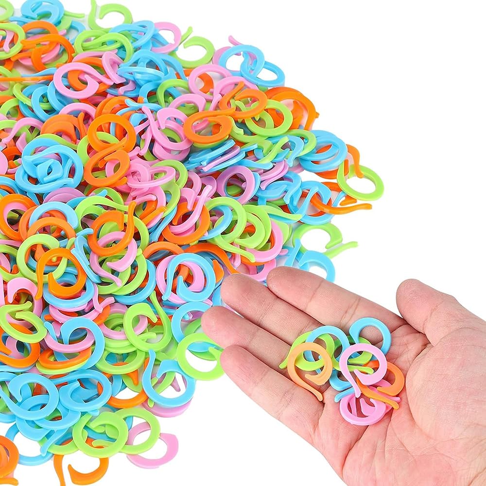 20 Color Knitting Stitch Counter Crochet Locking 6 Shape Big Size New Stitch Markers Stitch Needle Clip Knitting Crochet Markers, Multicolored