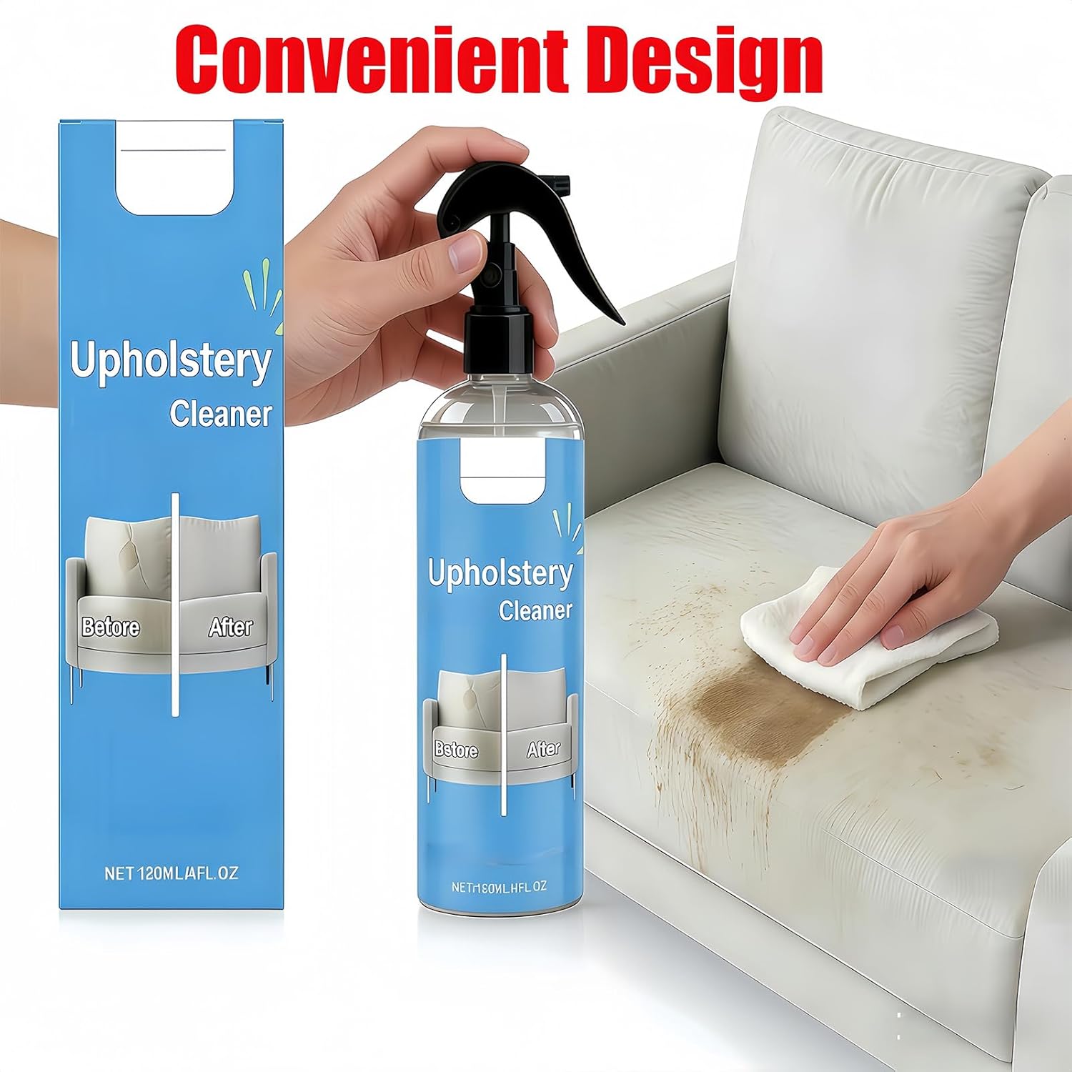 2026 Must-Have Upholstery Cleaner, Safely Cares for Fabrics, Leaves Everything Fresh like New, Quick Dry, No Rinse, for Sofa, Carpet, Fabric Mats & Clothes (3 pcs)