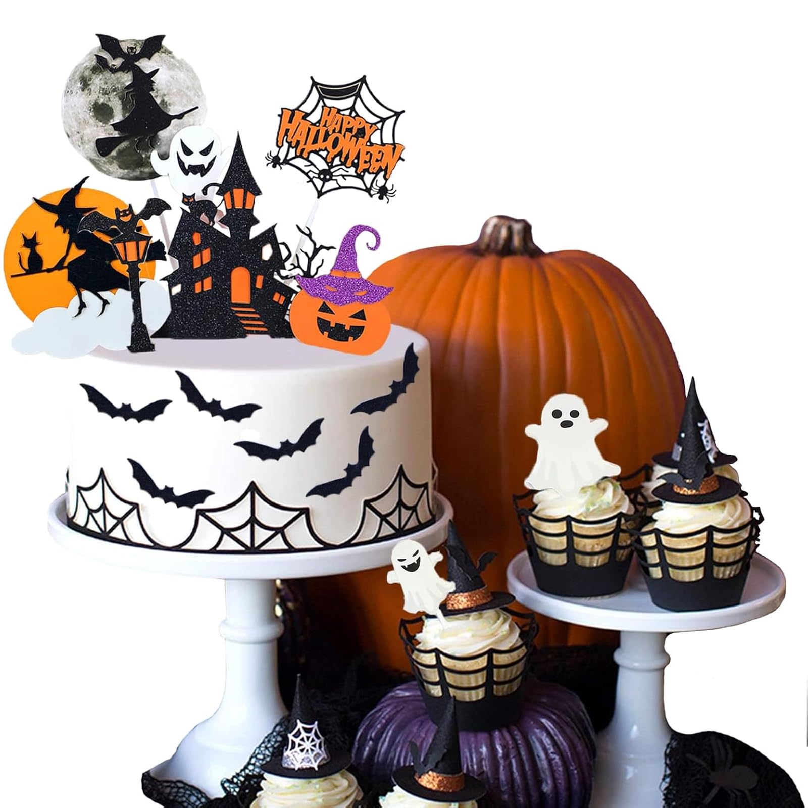 Halloween Party Topper Di Halloween, 48 Pezzi, Decorazione Per Halloween, Cupcake Decorazioni Torta Compleanno - 4