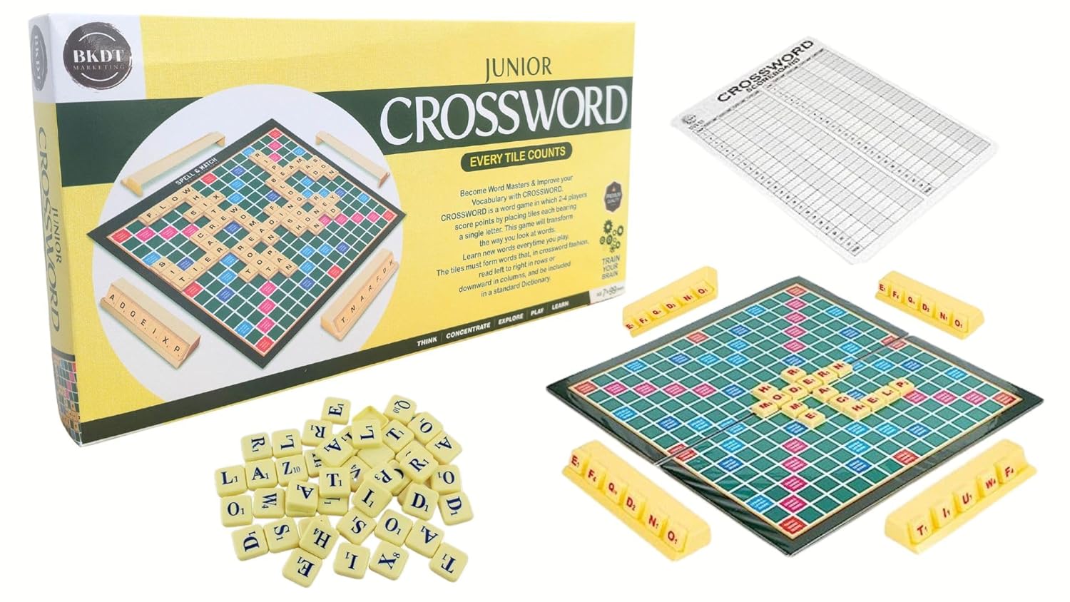 BKDT Marketing Crossword English Word Puzzle Game for Kids – Vocabulary Builder for Kids (Crossword)