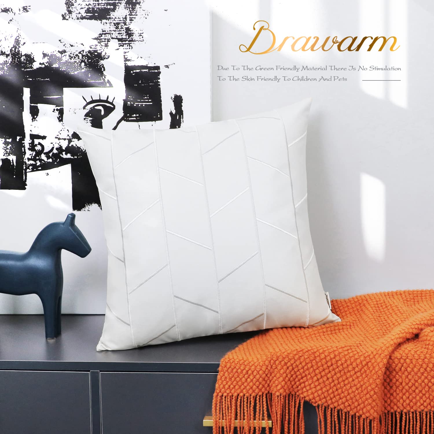 Amazon.co.jp: BRAWARM フェイクレザー 枕カバー 20 x 20インチ