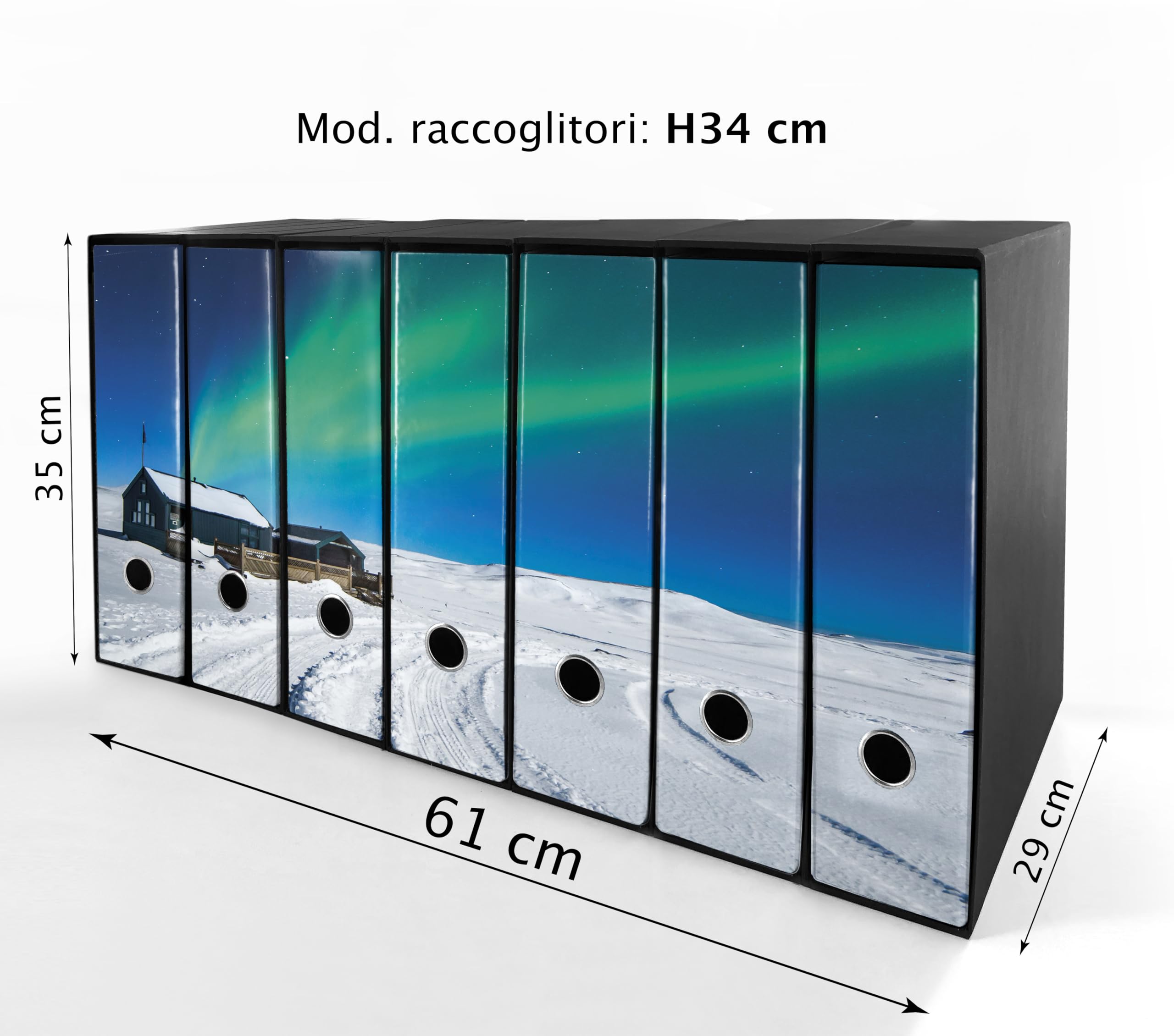 Set da 7 raccoglitori ad anelli - AURORA (H34 con 4 anelli)