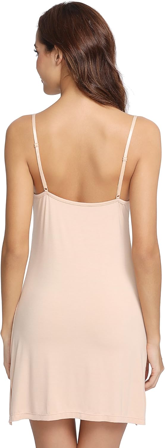 GYS Women's Bamboo Viscose Full Slip Dress, back view