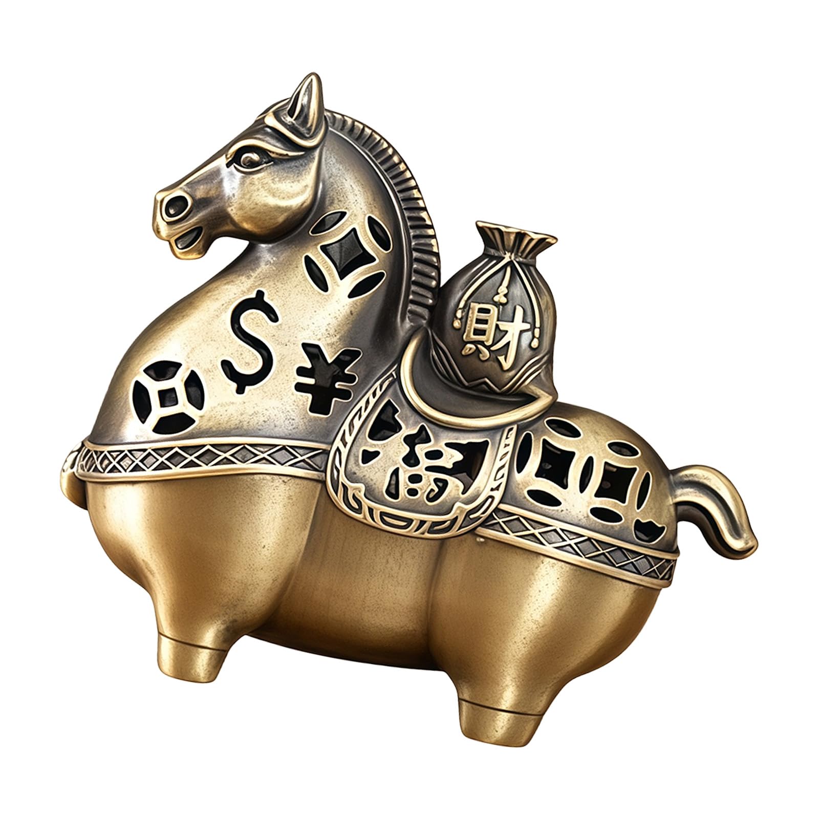 Hredwep Handcrafted Chinese Fengshuis Metal Incenses Stick & Coil Burners in Horse Shape Perfect for Gifting and Display Chinese Horse Censers