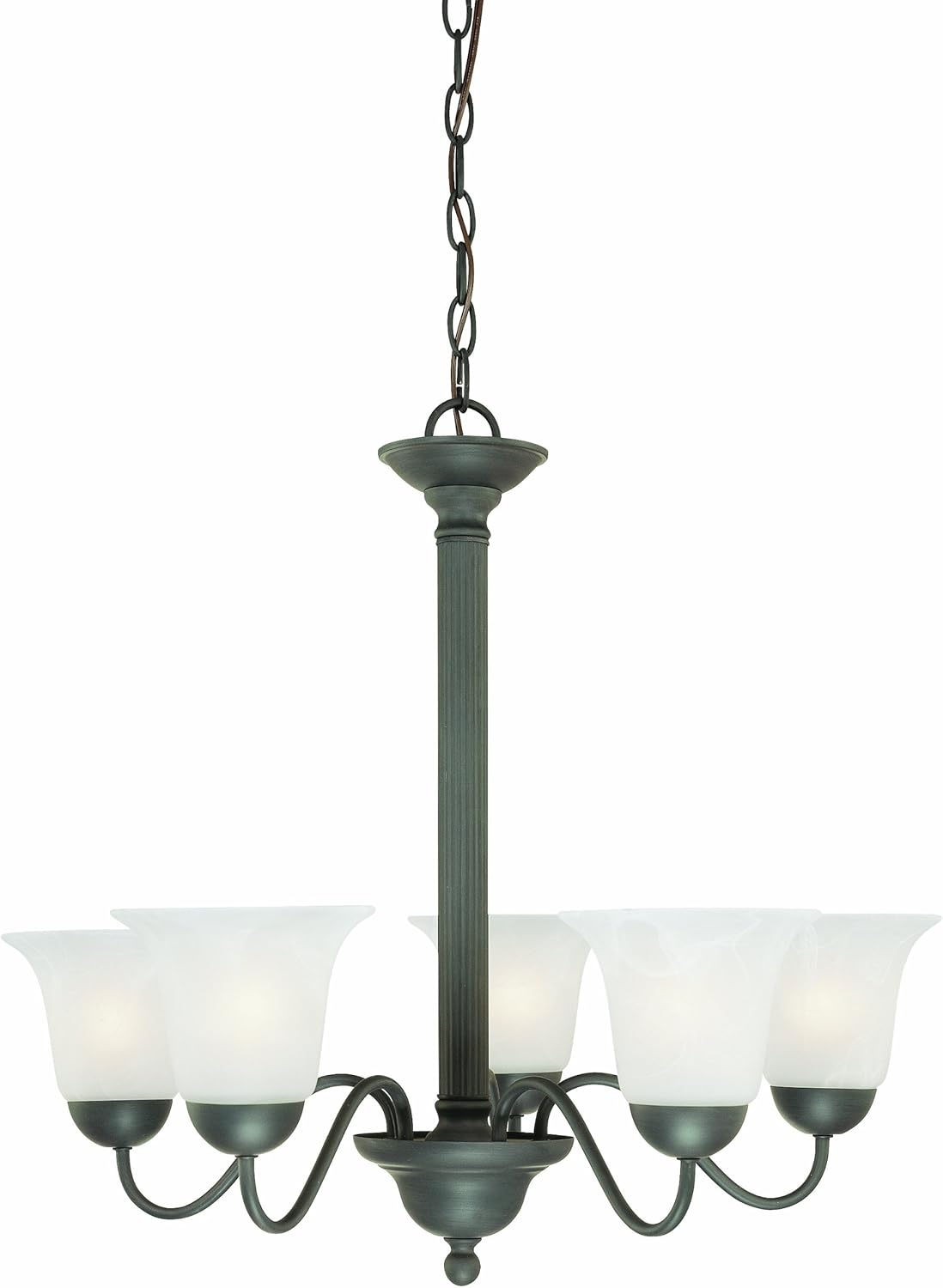 Limited Stock Thomas Lighting SL881163 Riva Collection 5 Light Chandelier, Painted Bronze