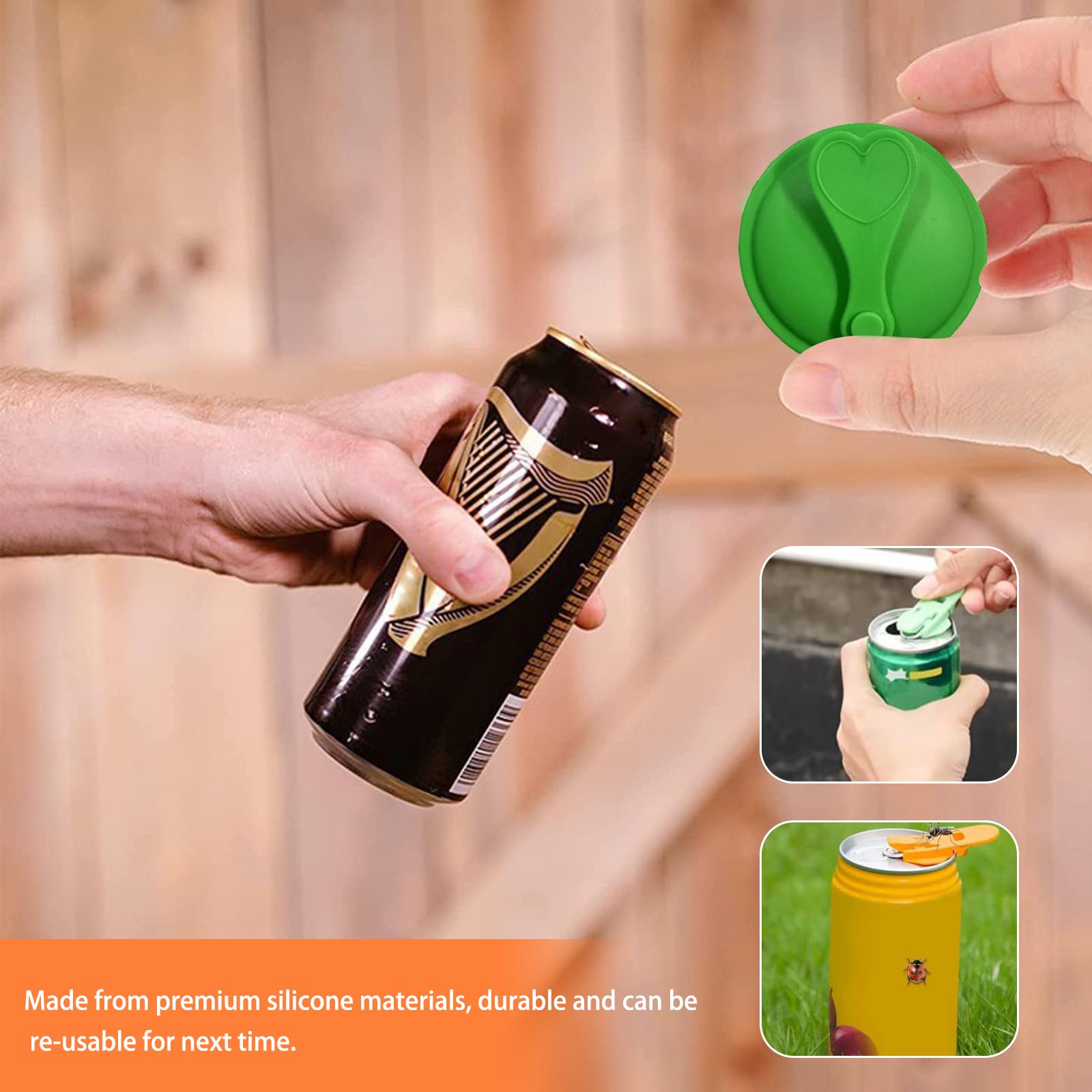 Panlouting 6 Pièces Couvercles de Canette de Boisson Silicone Réutilisable, Compatible avec