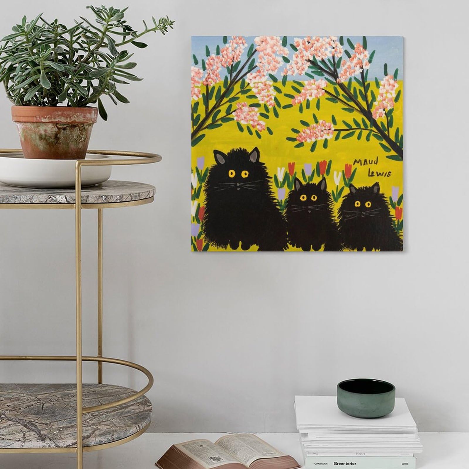 Amazon.co.jp: Maud Lewis モード・ルイス名画の数々ポスター《3匹の黒