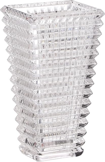 MCMCNCUIU Vase en cristal, Vases en cristal pour les fleurs, Vase clair de grande fleur, Vasses en verre moderne pour le salon, Chambre, Cuisine, Table à manger, Manchon, Mariage, 9 Pouces