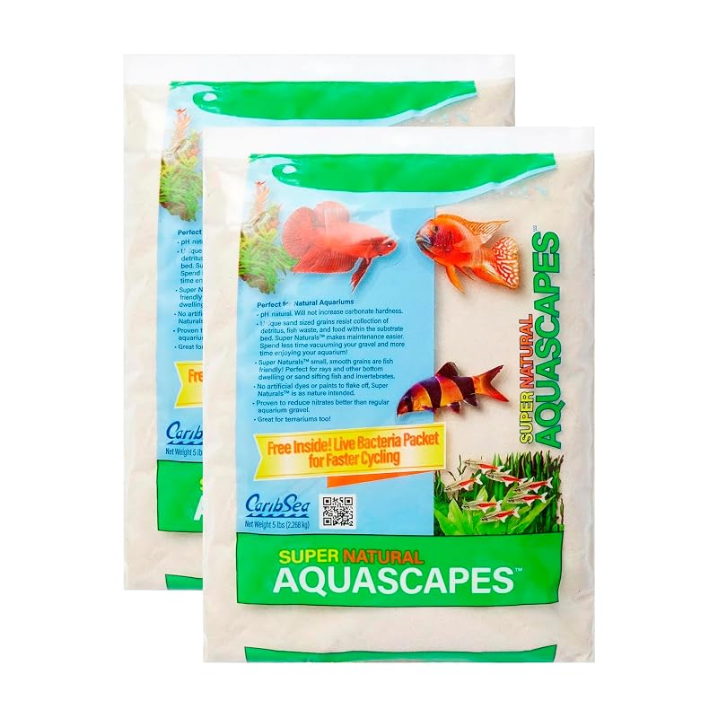 Areia Moonlight para Aquário de Água Doce Carib Sea Super Natural, 2 Pacotes de 2,27 kg