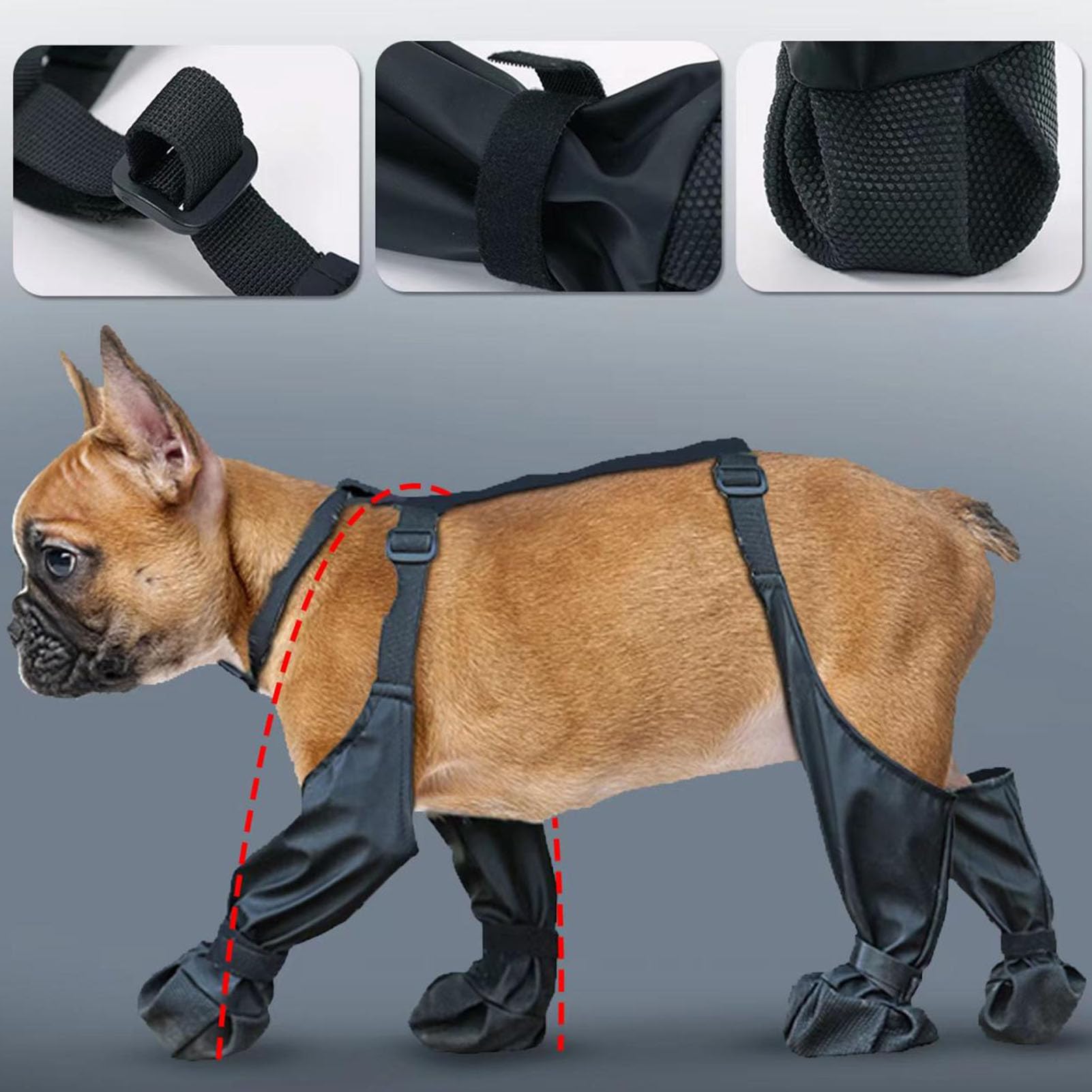 Stivali per Cani con Leggings, Stivali per Zampe per Cani da Esterno, Scarpe Impermeabili per Cani per Passeggiate Invernali all'aperto in Giornate Innevate (S)