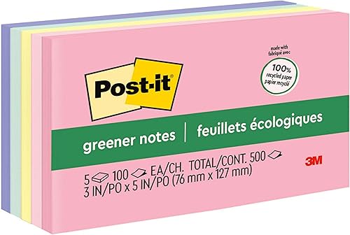Post-it Notas verdes 3 x 5 pulgadas 5 blocs notas adhesivas favoritas de Estados Unidos colección Sweet Sprinkles colores pastel eliminación limpia