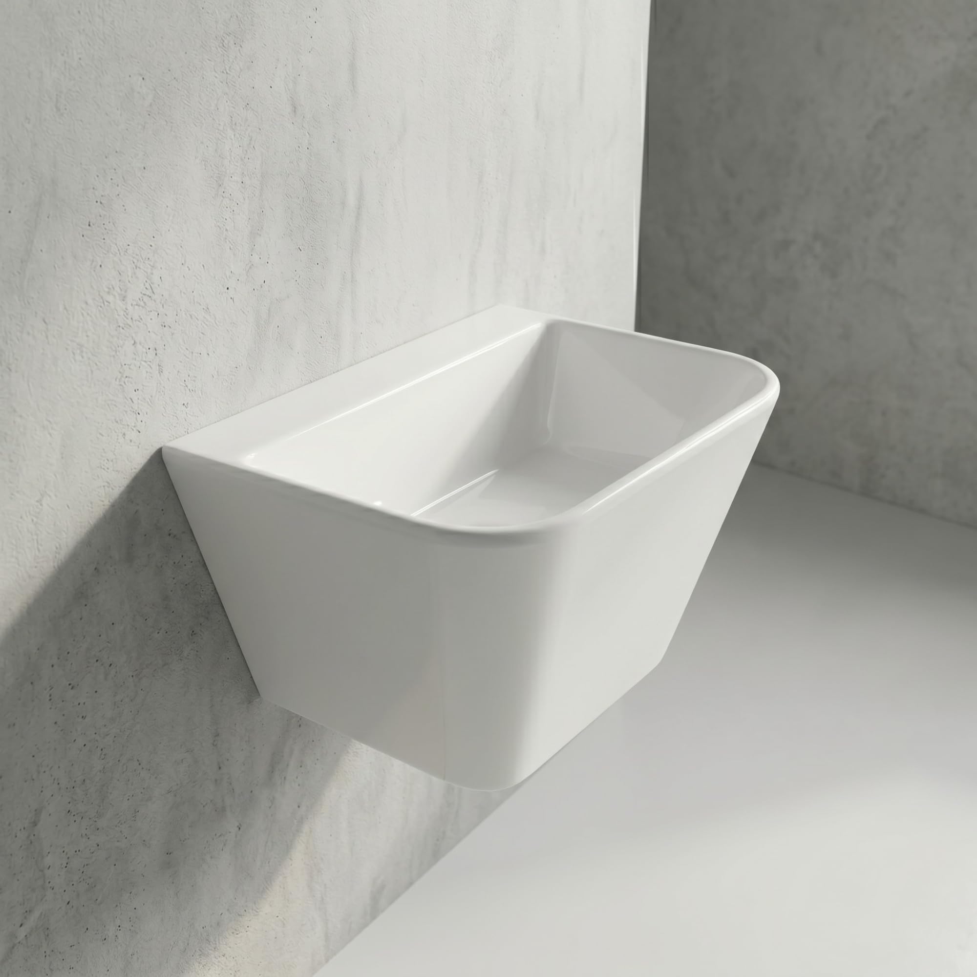 Lavabo Lavatoio Galassia Meg11 65x45 Bianco in Ceramica Lucida, Made in Italy - Lavatoio Filo Muro Ampio Arredo Bagno Design Contemporaneo - Vasca per Lavanderia Resistente - Facile da Pulire (65x45)