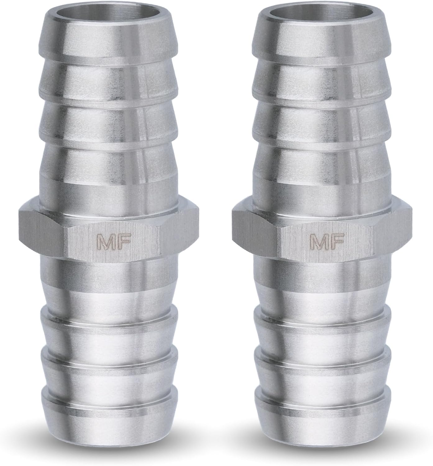 MAACFLOW Stainless Steel 5/8" Hose ID Barb Fitting Splicer Repair Union Mender (Barb OD 0.65") (Pack of 4)