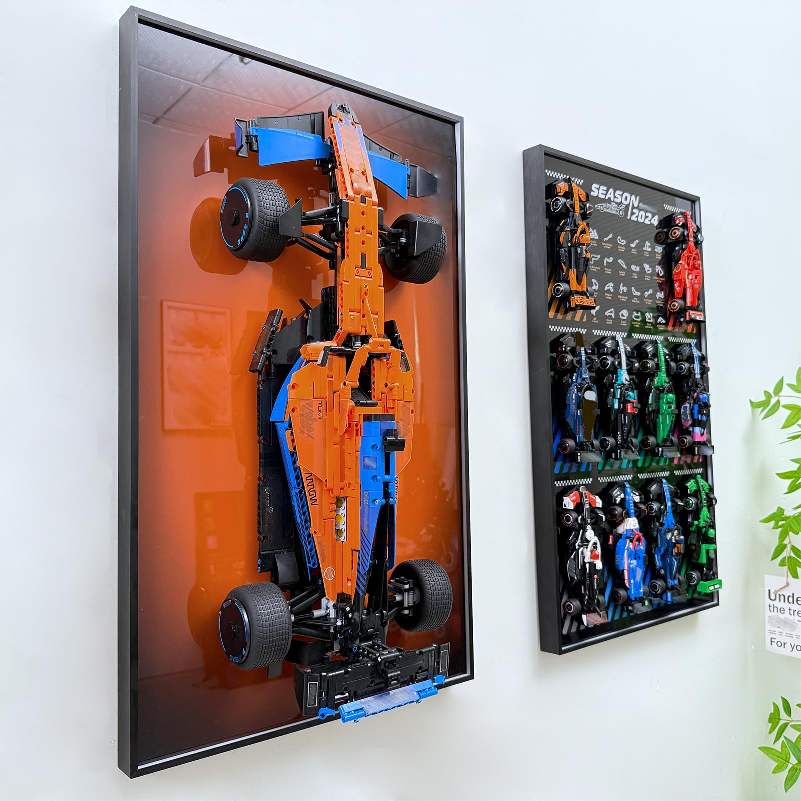 Espositore da parete per Technic McLaren Formula 1 42141 gancio da per auto da corsa, compatibile con McLaren F1, idee regalo per gli amanti del supporto da parete auto, dimensioni: 75x45cm
