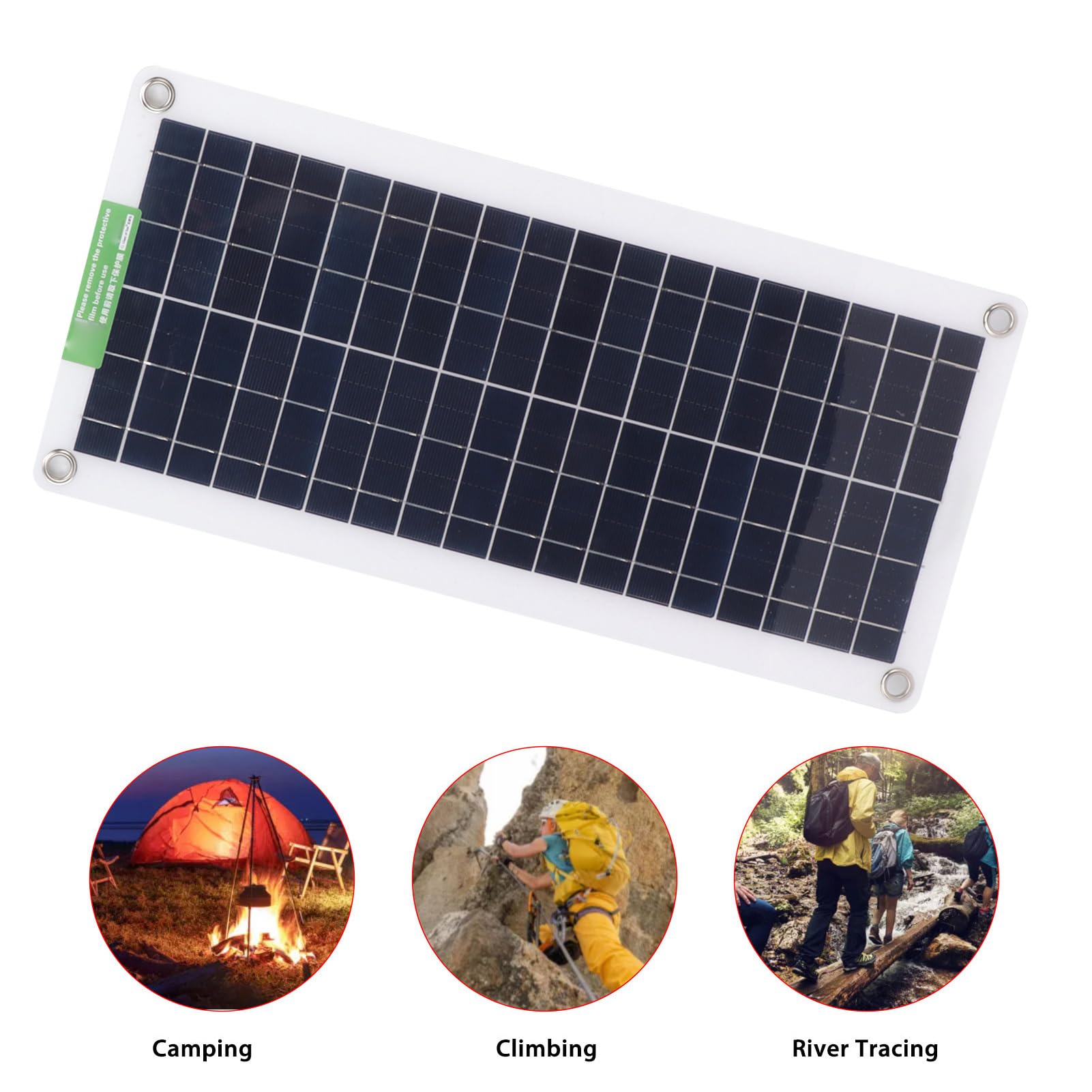 Pannello Solare, Set di Pannelli Solari Portatili da 30 W 18 V Pannello Solare Monocristallino da 30 Watt 18 Volt per Auto, Marina, Barca