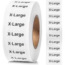 250pcs X-Large Clothing Size Strip Labels, 1.25" x 5" Labels, X-Large, 250/Roll, Clear Clothing Size Strip Sticker for Shirts, Pants, Accessories, Retail Clothing