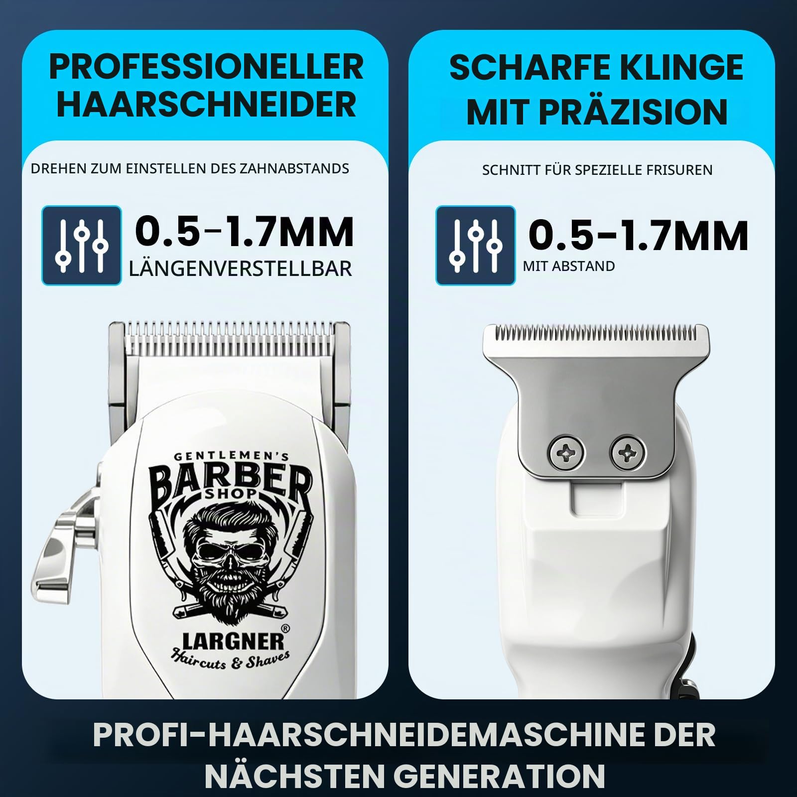 Professionelle Haarschneidemaschine für Männer, Kabellose Haarschneidemaschine Set, Wiederaufladbarer Bartschneider, Elektrorasierer, LCD-Display, 8 Führungskämme, komplettes Barber Kit
