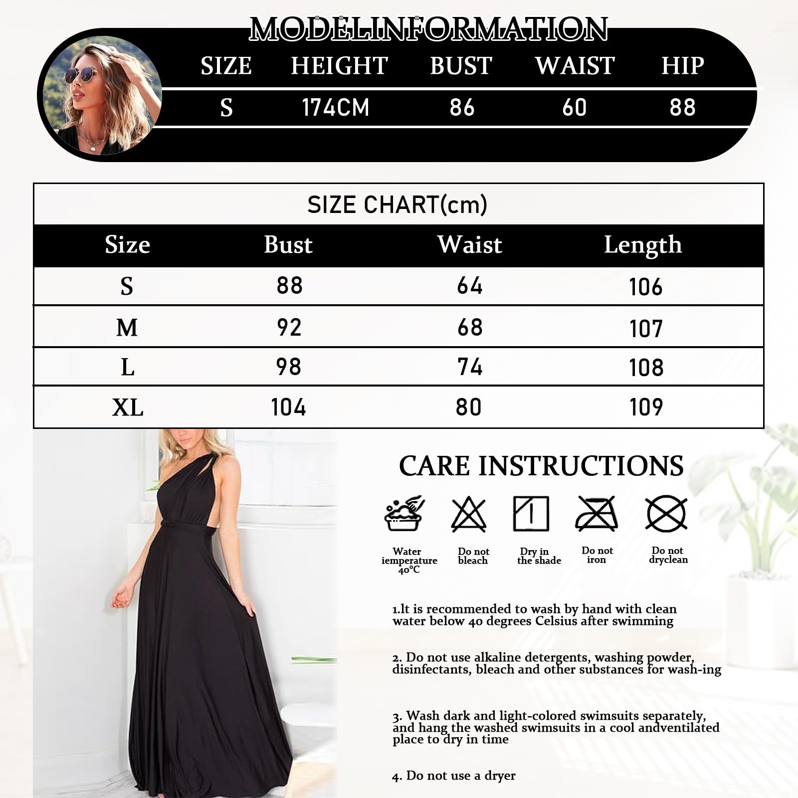 Vestito Infinity da Sera Donna Sexy Multiway a Portafoglio Abito da Damigella d'Onore Elegante Lungo Cerimonia Cocktail Vestito Moda Senza Maniche Aderente Maxi Abito per Ospite di Matrimonio