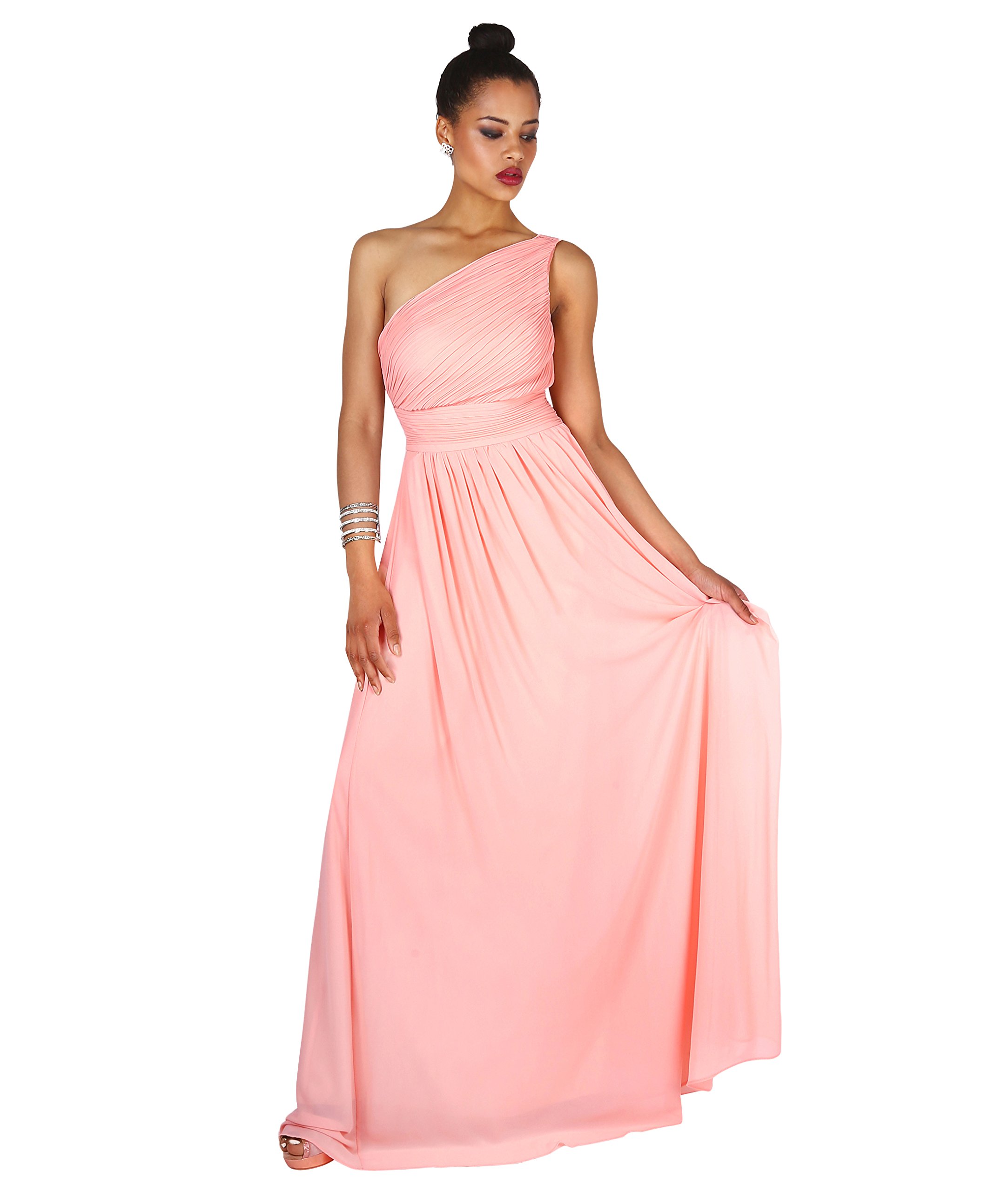 KRISP Vestido Mujer Fiesta Largo Talla Grande Hombro Descubierto Invitada Boda Dama