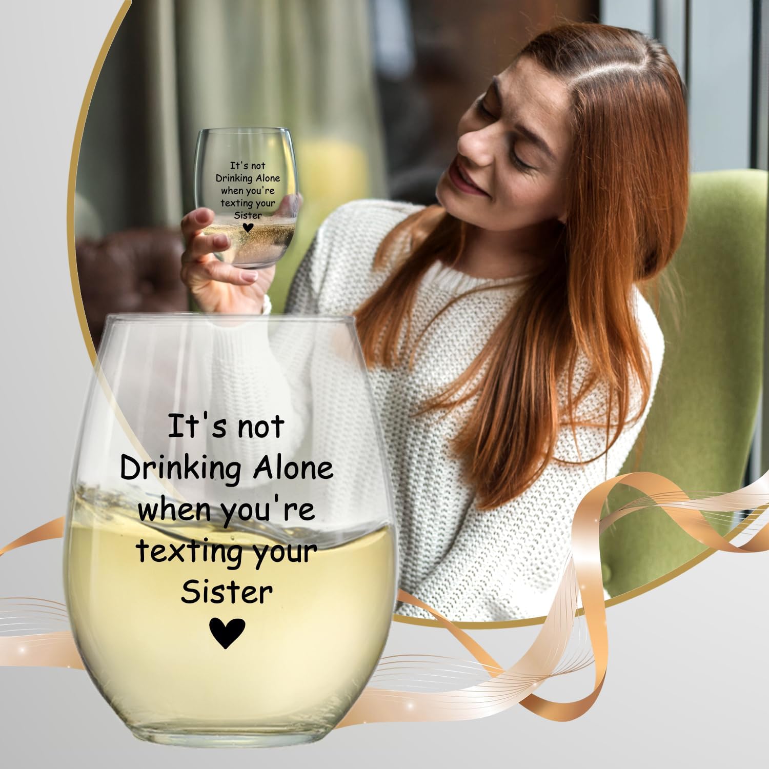 Sister Gifts, Best Friend Gift, Sisters Gifts from Sister Birthday Graduation Christmas, Friendship Gift For her, Sisters Wine Glass, Mother's Day, Funny Wine Glasses