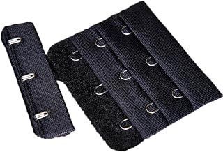 Porcelynne Black Bra Hook and Eye Replacement Closure with Silver Hardware - 3 Rows - 2 1/4" Wide - 1 Pair