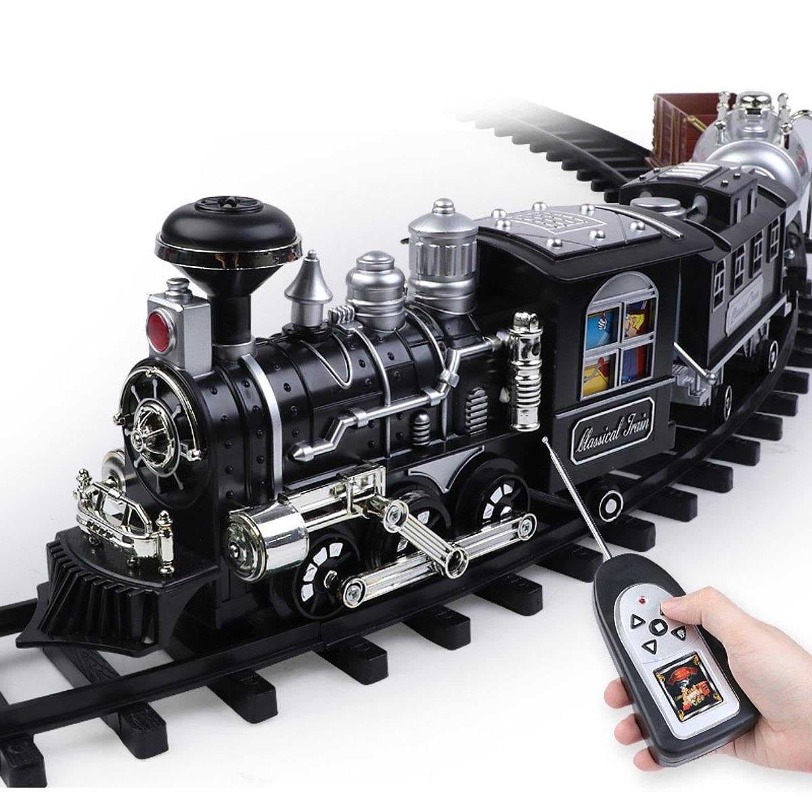 Tren de Juguete para Niños, Tren Teledirigido con Luces Y Sonidos, Locomotora de, Tren Eléctrico con Vías para Niñas Y Niños.