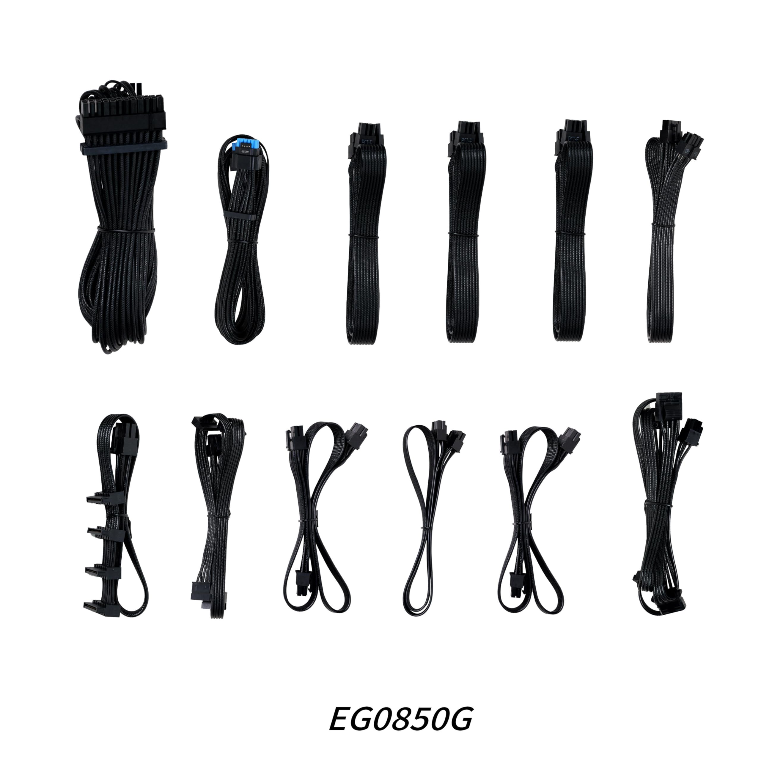 Lian Li Edge Gold 850 PC Netzteil Schwarz, 850 Watt ATX Netzteil, PCIe 5.1, ATX 3.1 PSU | 80 Plus Gold, modular, Sleeved Cable Kit, 12VHPWR für NVIDIA RTX, leiser Lüfter