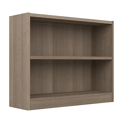 Bush Furniture Universal Small 2 Shelf Bookcase in Ash Gray,