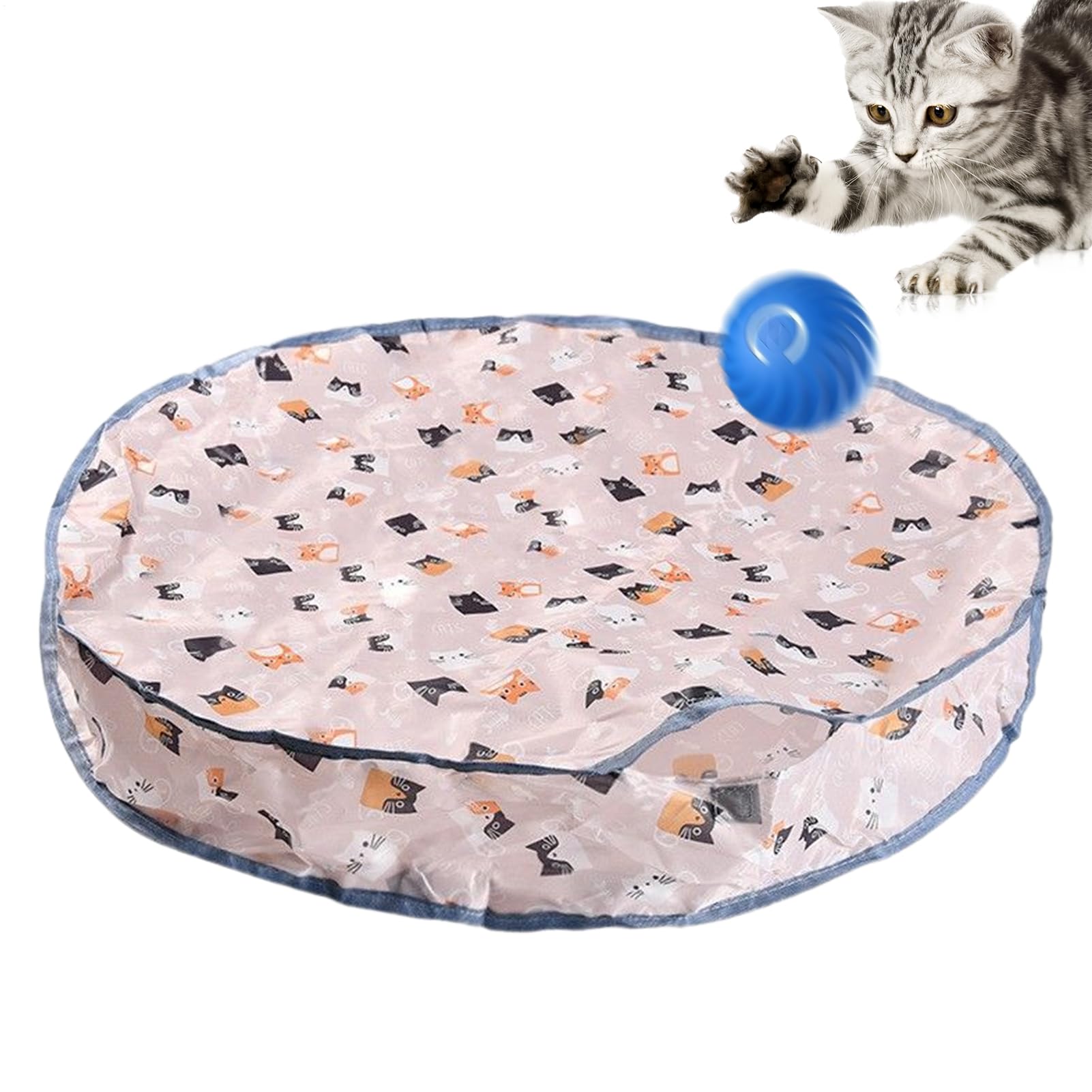 Balle de jeu interactive pour chat avec tapis motorisé 3 vitesses rechargeable
