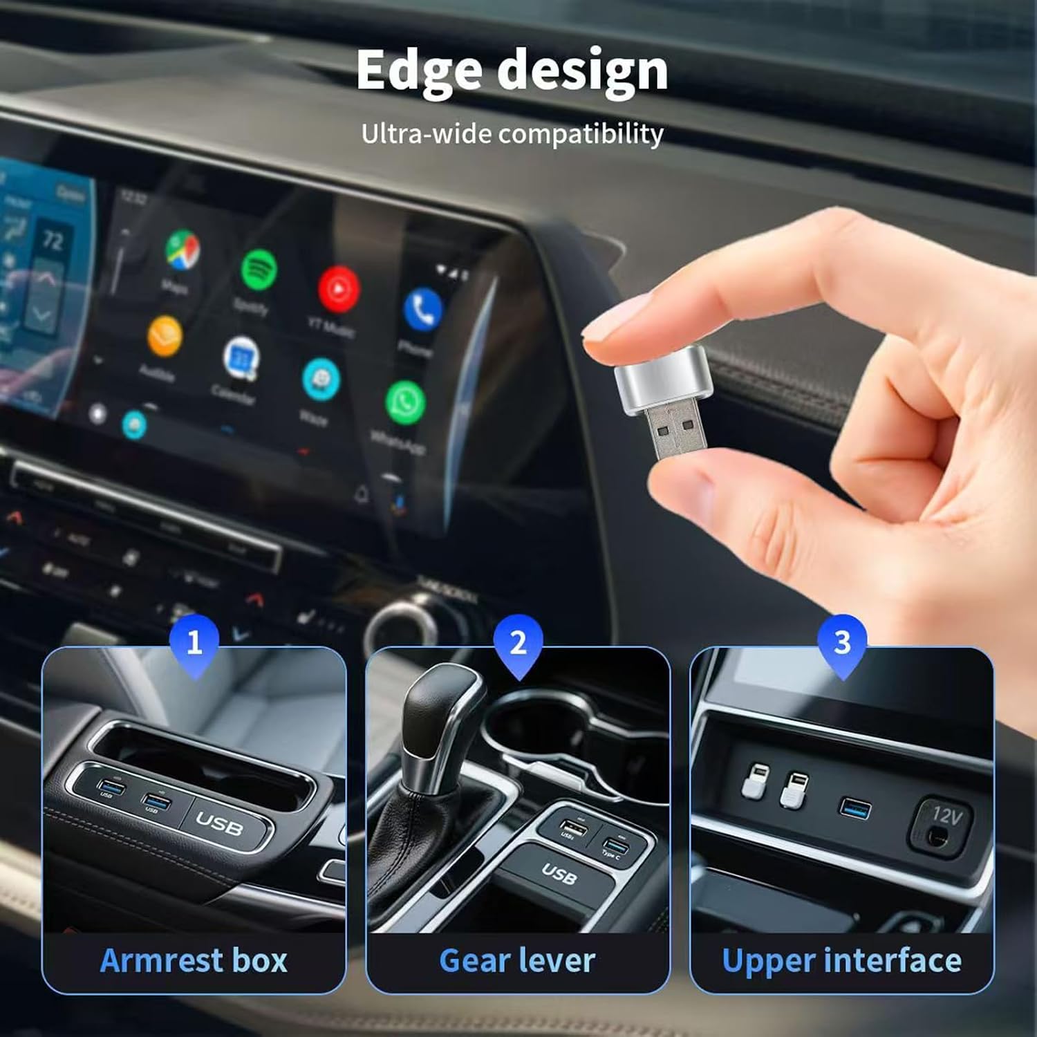 2-in-1 Wireless CarPlay & Android Auto Adapter, Plug & Play CarPlay Dongle Converts Wired to Wireless, Fast Auto-Connect, No Delay, Compact Design for iPhone & Android with USB/USB-C Port