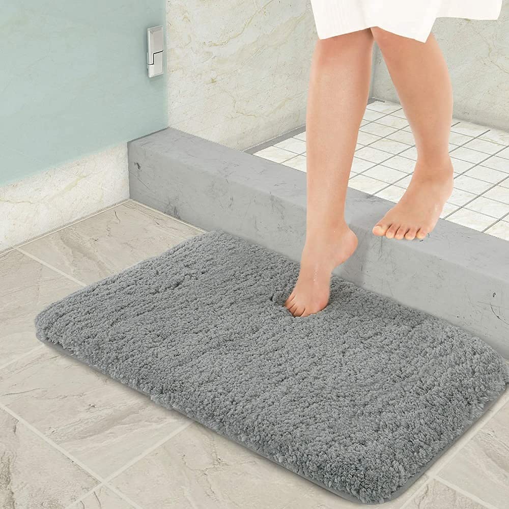 BSPS | Microfiber Durable Door mat, Water Absorbent Mat, Machine Washable, Bath mat, 60x40 cm, Gray