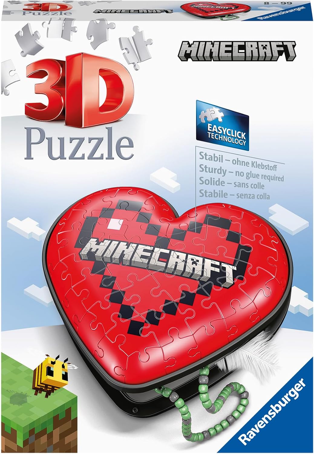 Ravensburger Minecraft Heart 3D Puzzle for Kids - Every Piece is Unique, Pieces Fit Together Perfectly
