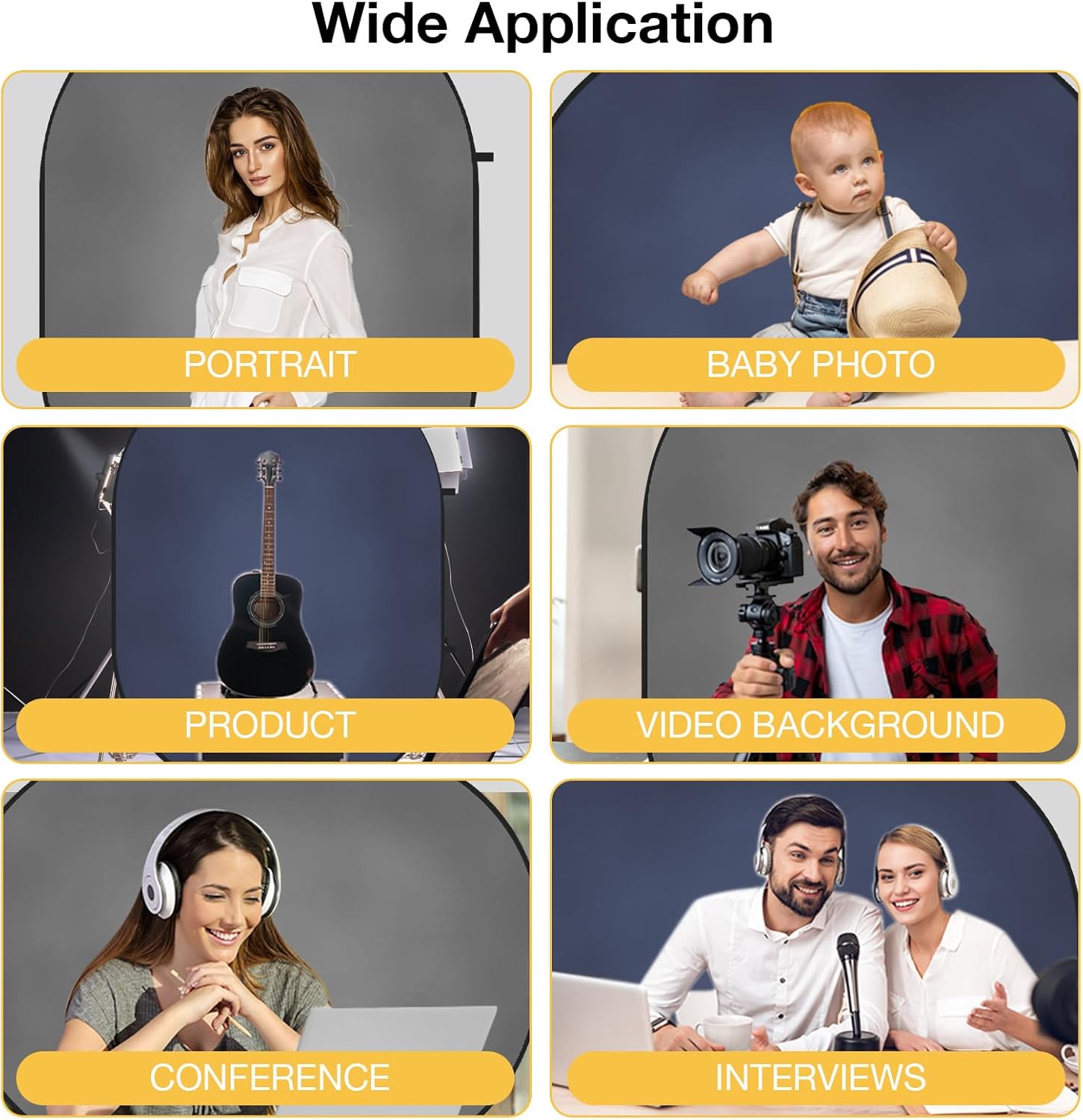 Kate 5x6.5ft(1.5x2m) Collapsible Backdrop Grey Blue Texture Pop up Reversible Photography Backgrounds for Zoom Video Meetings