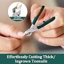 HAVERION Precision Slant Nail Cutter for Men Women, Stainless Steel Angled Nail Clipper with Non-Slip Grip, Compact Toenail Trimmer for Ingrown Nails gallery image