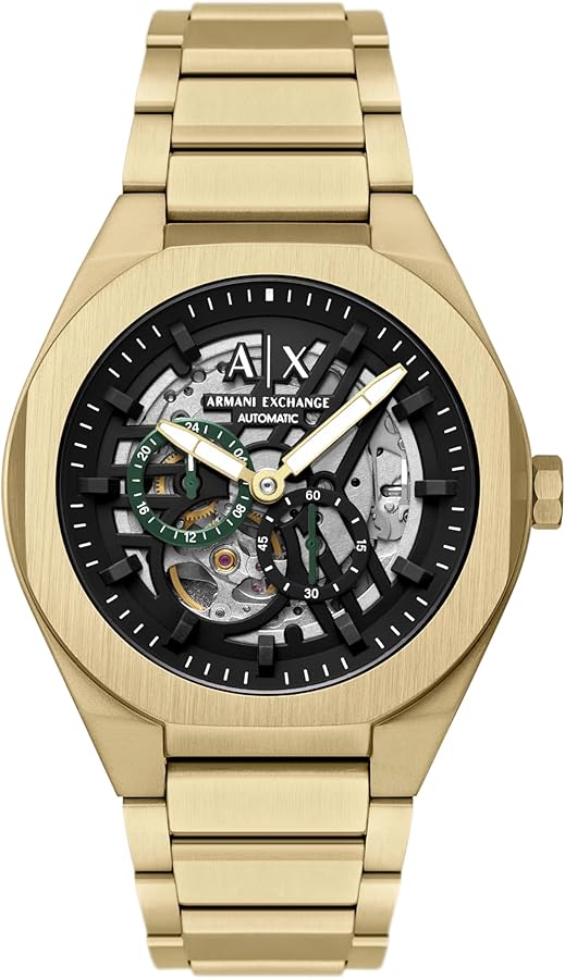Amazon.com: Armani Exchange A|X Men's Sync Automatic Gold-Tone