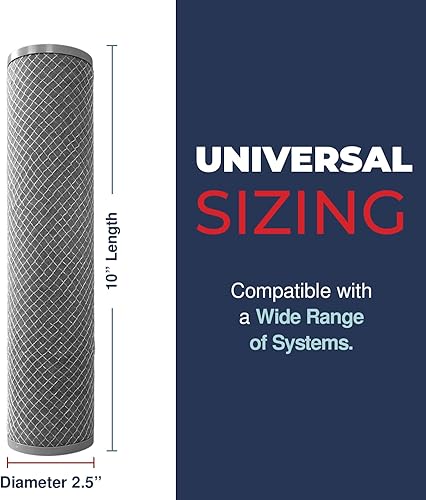 Miniatura 5 de Cartucho de filtro de agua de sedimentos de carbono CTO para toda la casa de 5 micrones, 2.5 x 10 pulgadas, compatible con DuPont WFPFC8002,