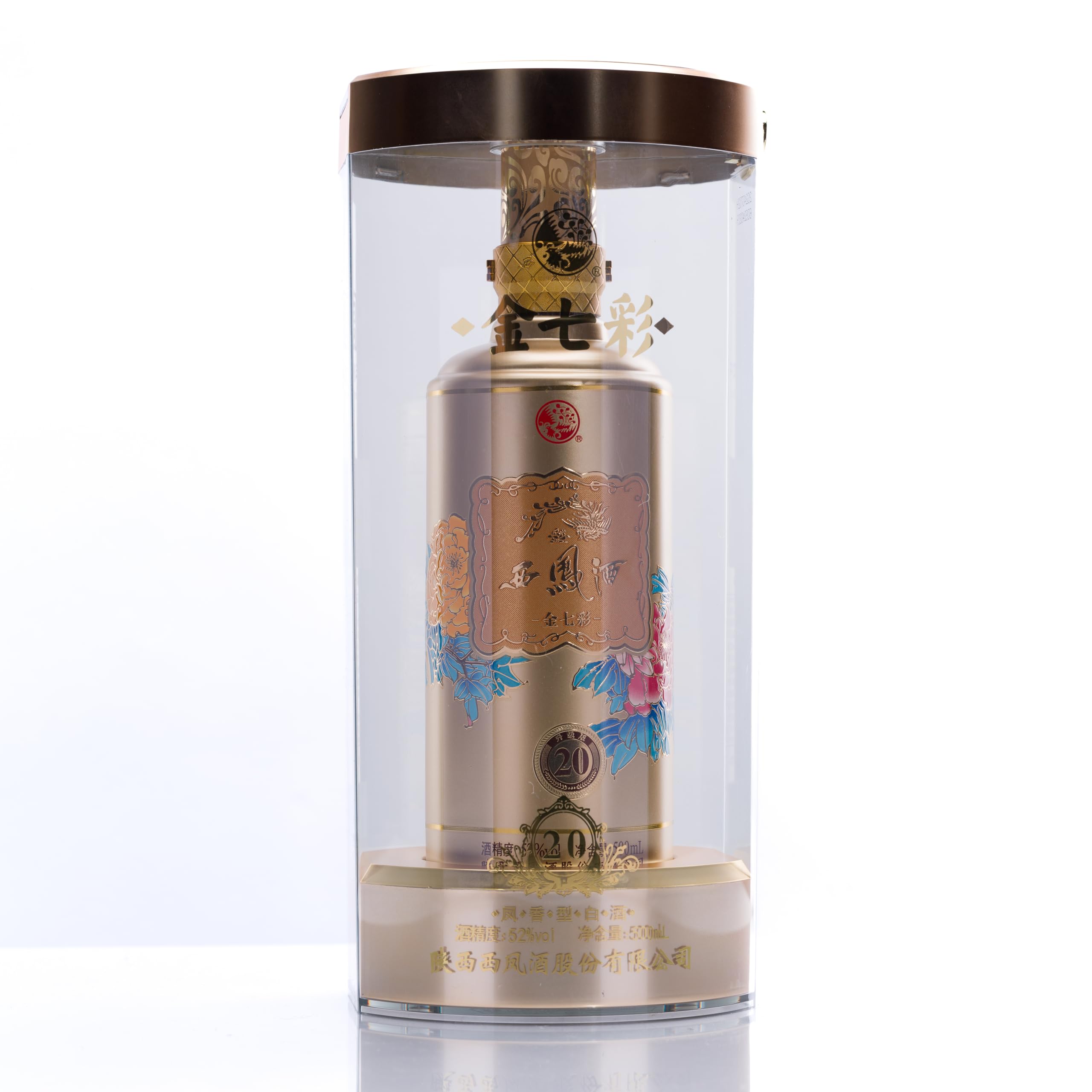 Amazon.co.jp: 金七彩 西鳳酒 20年 52度 500ml 中国白酒 鳳香型 高級酒