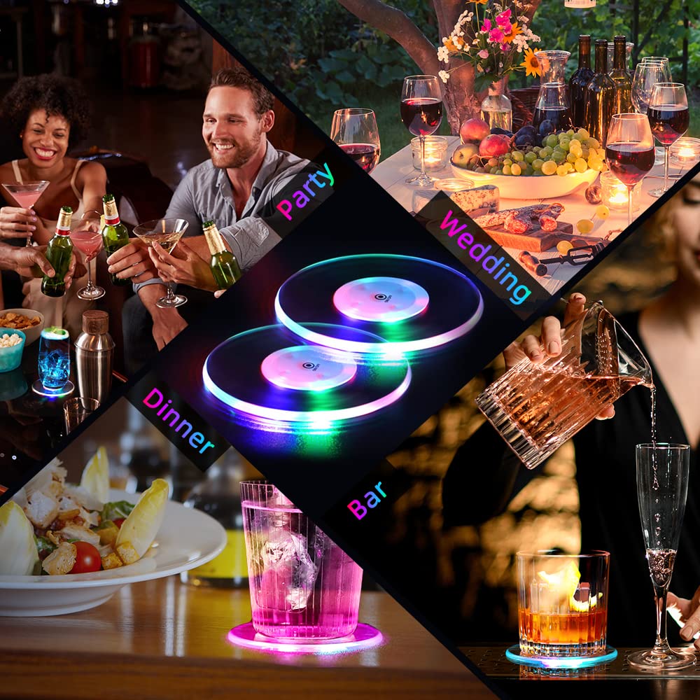 Sottobicchieri A LED Colorati - Impermeabili Per Feste, Matrimoni E Bar - Foto 5