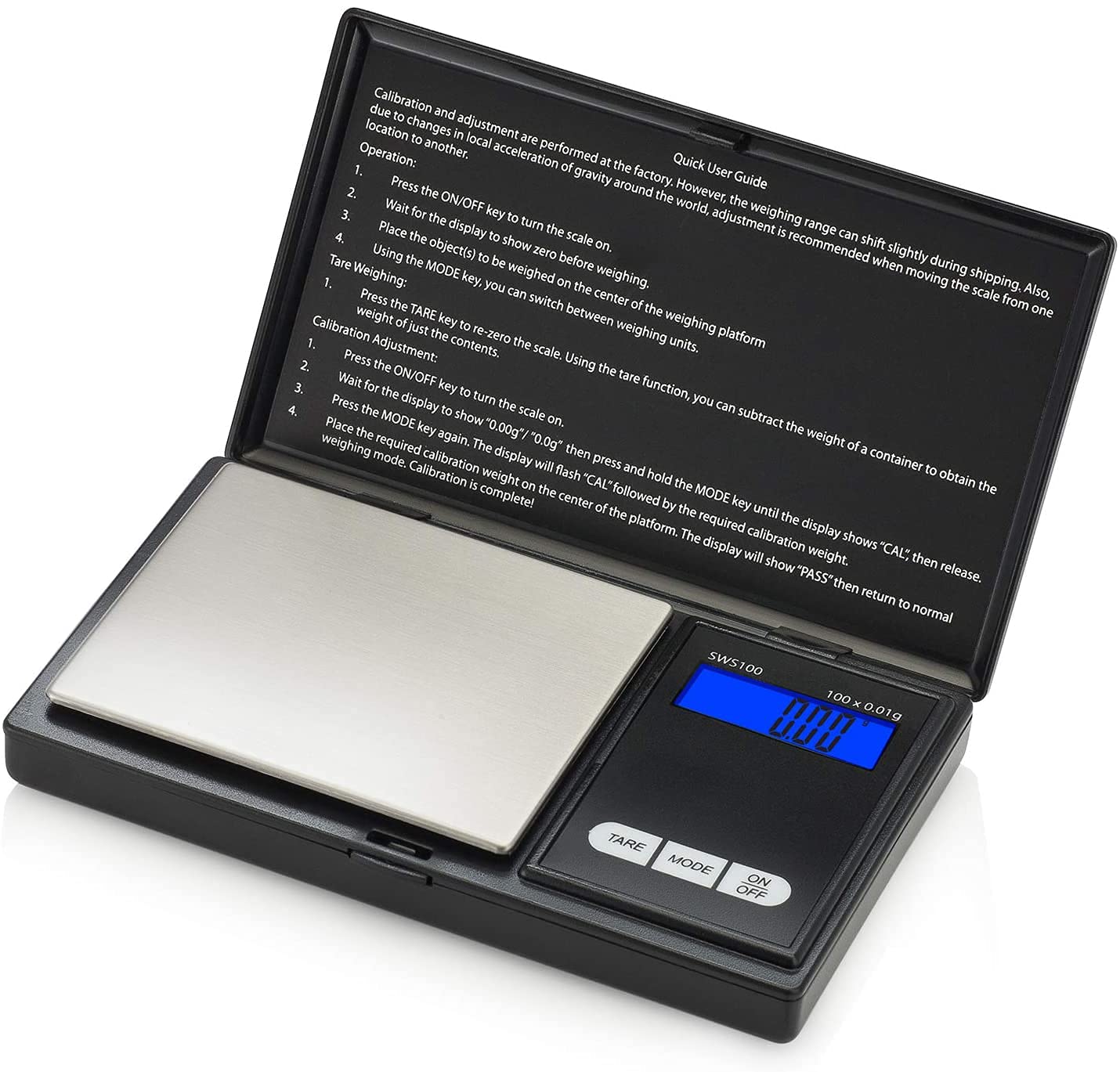 WeighTAJ Digital Pocket Scale,200g by 0.01g, Small Letter Gram Scale, Jewelry Scale, Food Scale, Medicine Scale, Kitchen Scale Black, Battery Included-image-28