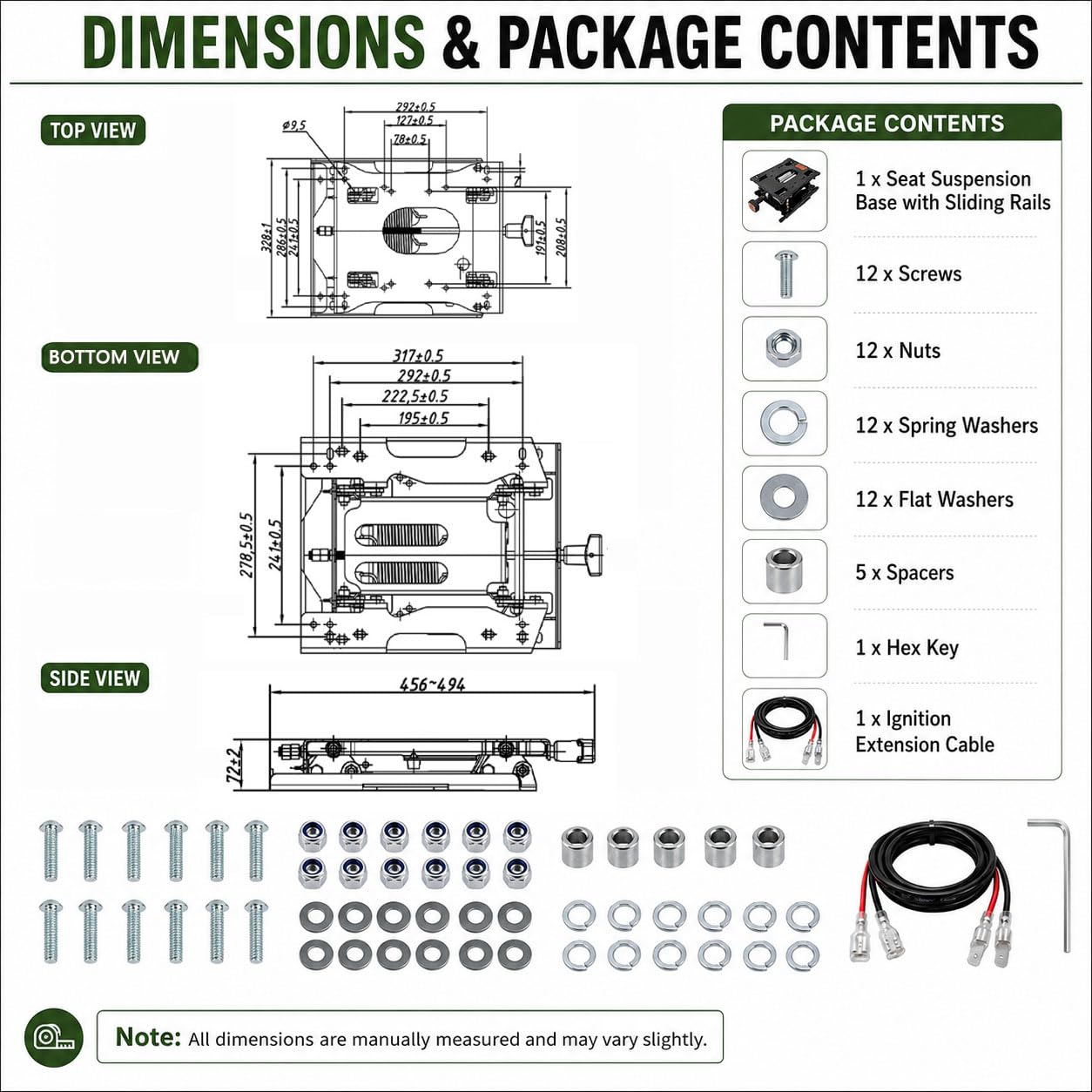 Kit de Suspensión de Asiento para Dixie Chopper Falcon HP 2448KW