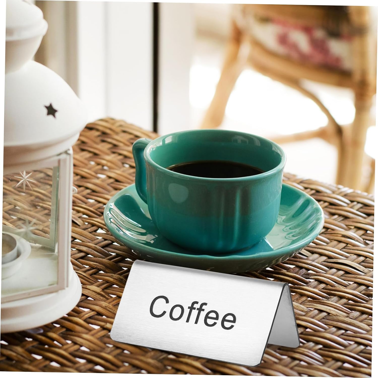OUNONA 25pcs Food Service Table Signs Stainless Steel Beverage Signs Easy to Read for Restaurant Cafe